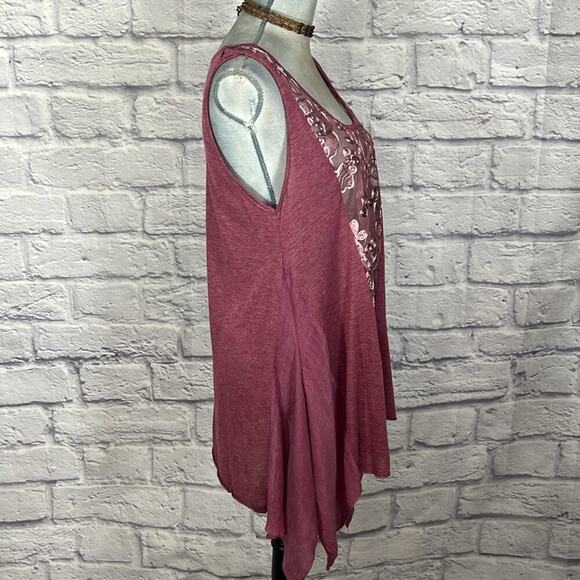 Pretty Angel Patchwork Astmmetrical Hem Top - Picture 3 of 6